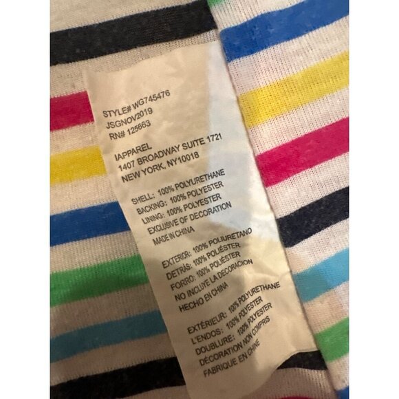 Pink Hooded Rain Jacket With Rainbow Patch Striped Lining 2T Wippette Kids 100% - Picture 5 of 6